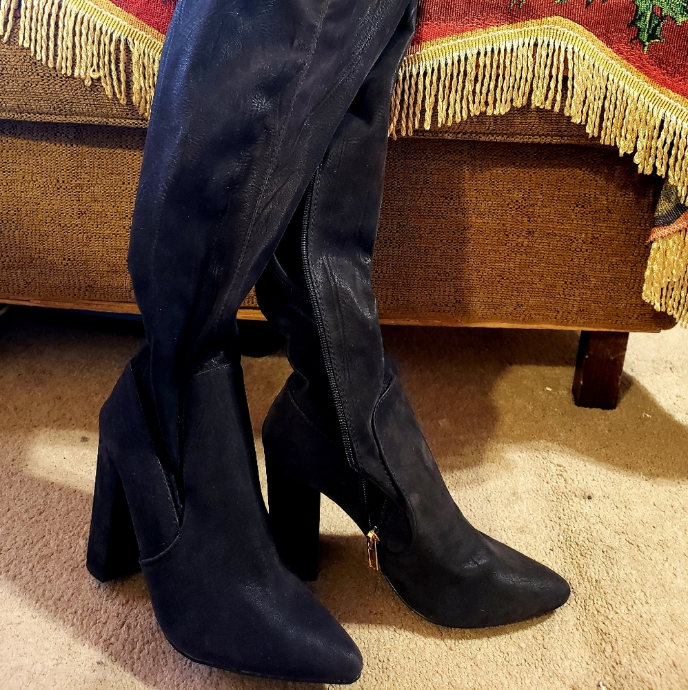 Thigh high heel boots